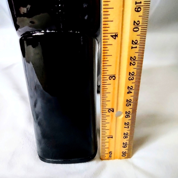 Black Glossy Patent Block Heel Boot - Picture 10 of 10